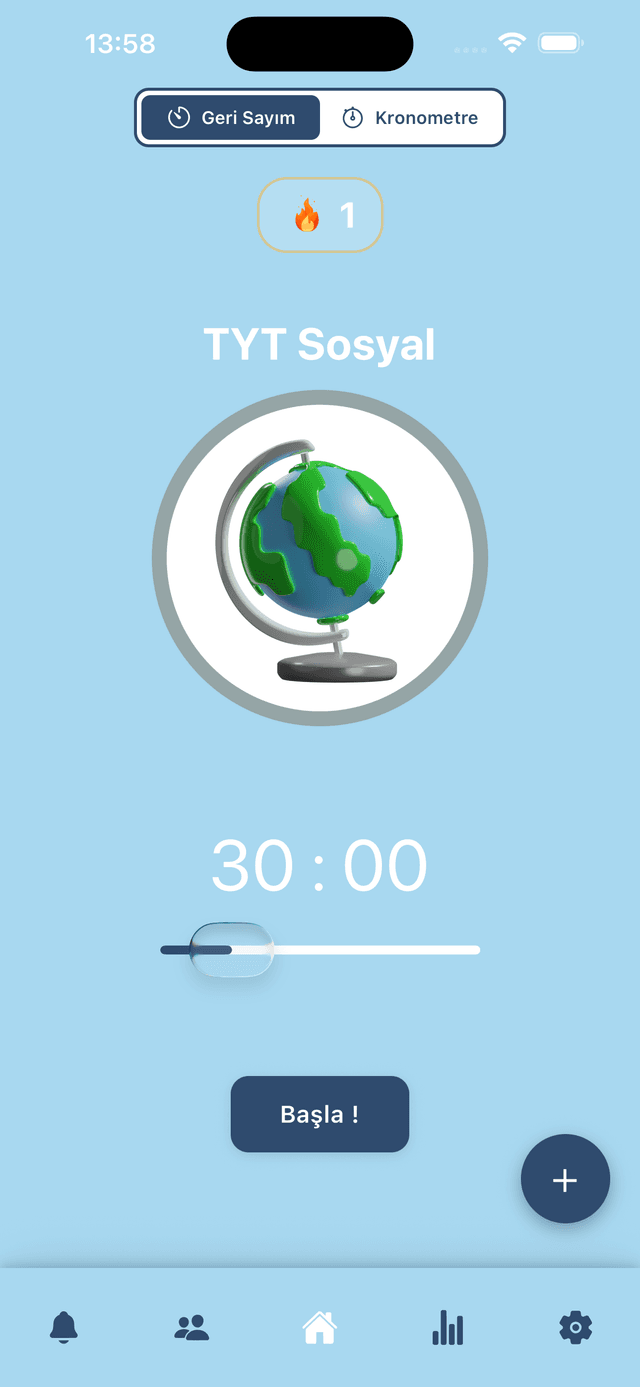 Odak uygulama ekran görüntüsü